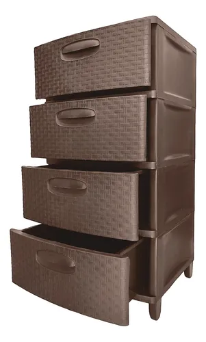 comprar Gavetero  Plástico Tipo Rattan 4 (cuatro) Niveles Duraplast
