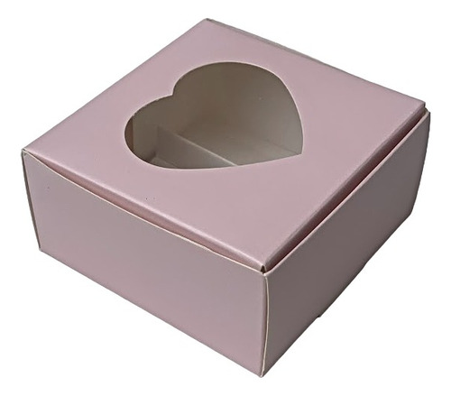 20 Caja Corazon San Valentin Lenceria Chocolate 10x10x5 Rosa