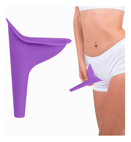 Orinal Urinario Portátil Femenino De Silicona Reutilizable Para Mujeres Greenclef Dispositivo De Micción De Pie Para Camping Viajes Actividades Al Aire Libre Flexible Y Fácil De Usar Color Lila
