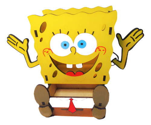 Lapicera Bob Esponja Con Cajoncito Amarillo Lapicera Bob Esponja