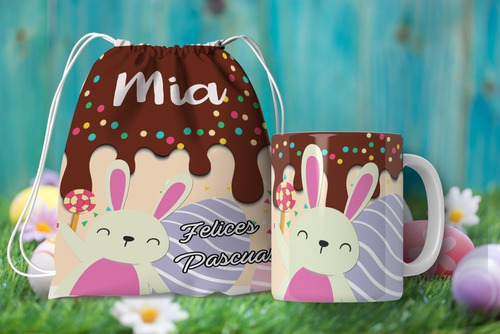 10 Tazas Con Bolsita De Pascua