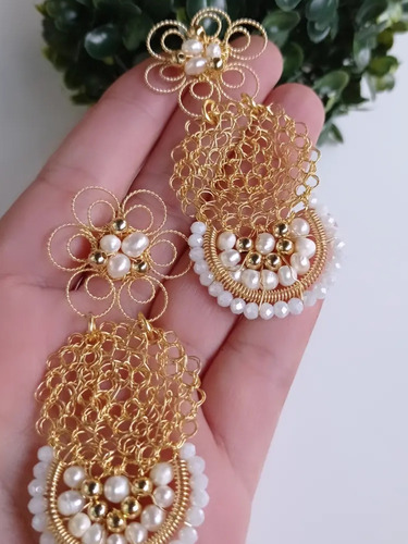 Zarcillos Elegantes Grandes, Accesorios, Aretes Bisutería 