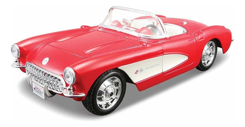 Carro A Escala Corvette 1957 Color Rojo Escala 1:24 