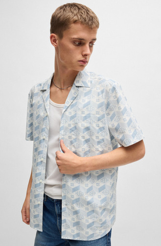 Camisa Para Hombre Hugo Corte Relaxed Fit De Algodón