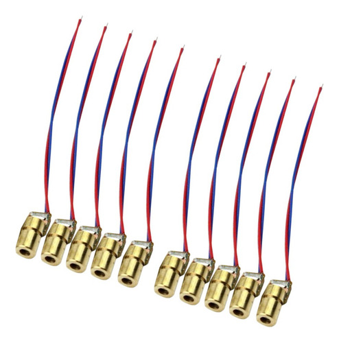 10 Unidades 5v 650nm 6mm 5mw Mini Módulo Diodo Punto Cabeza