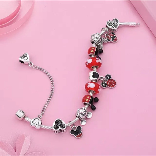 Pulseira Estilo Pandora Vivara Mickey E Minnie 925