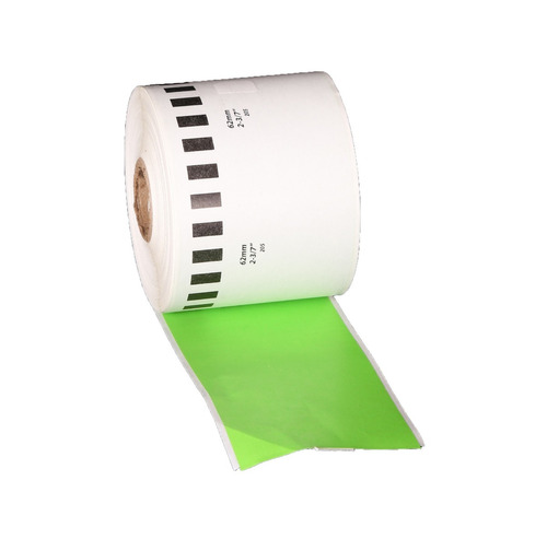 10rollo Continuo Con Marca Sensora 62mm X 30mtrs Verde Full