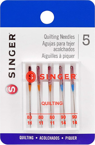 Singer  Agujas Para Máquina Acolchada, Tamaños 80/11 Y 90.