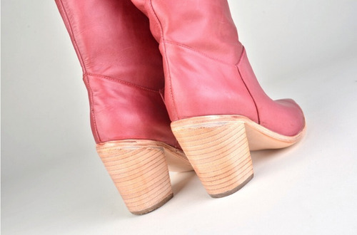 Imagen 5 de 6 de Botas Altas De Taco De Mujer De Cuero Sachs - Ferraro