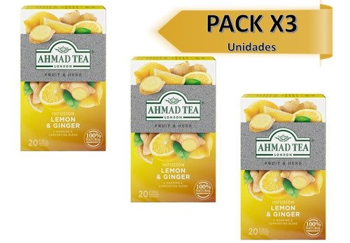 Ahmad Tea - Lemon Ginger - 60 Sachets - Limon Y Jengibre