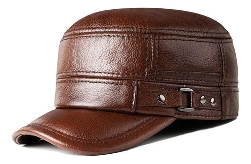 Gorra Plana De Piel De Vacuno De Moda Para Hombre