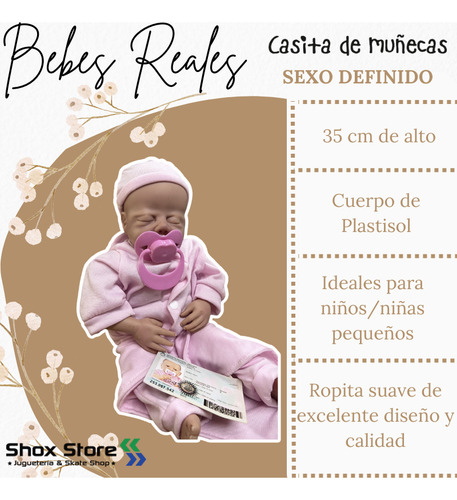 Bebe Bebote 35 Cm Sexo Definido Casita De Muñecas Guata