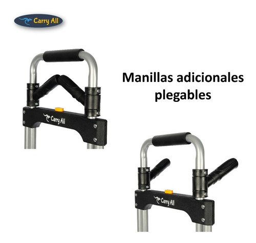 Imagen 4 de 8 de Carro De Carga Plegable Tipo Yegua 150 Kilos Manillas Cuerda