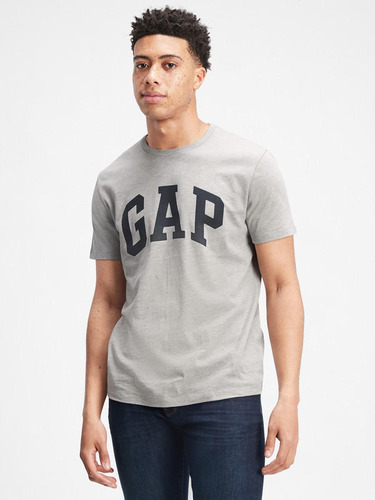 Hombre Polera Gap Logo Basica Gris