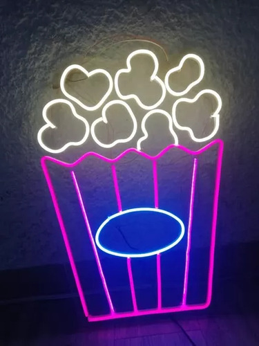 Letrero Led Neon En Acrilico De 3 Mm 40*38cm Palomitas