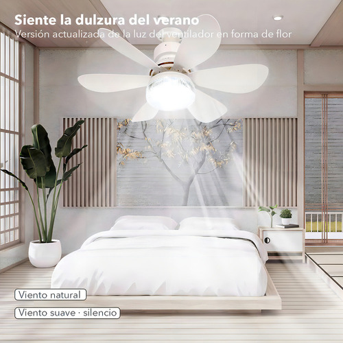 Ventilador De Techo Haimo E27 Con 6 Palas De Plástico