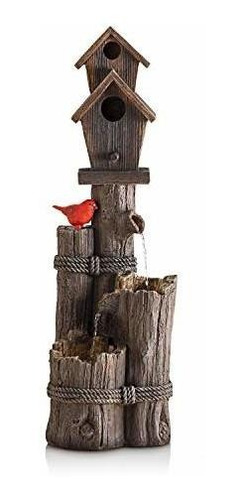 Wct1002 Tres Birdhouse Niveles W Cardinal Fuente 35 Pul...