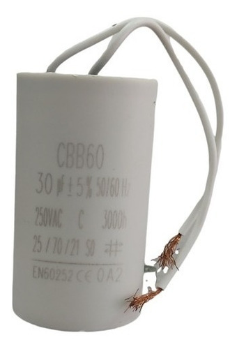 Capacitor Para Bomba De Agua 30uf. 250vac De Cable