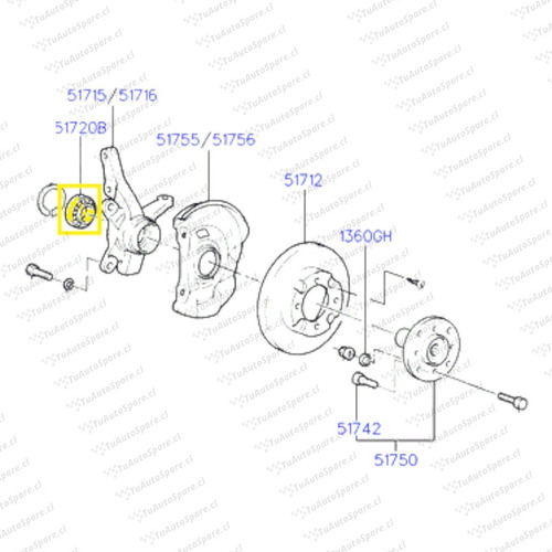 Rodamiento Delantero Hyundai Elantra 1996-1999, Izq/der
