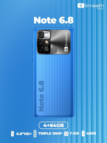 Celular Smooth Note 6.8 Pantalla 6.8 Android 11 64 Gb 4 Gb