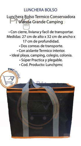 Imagen 5 de 6 de Lunchera Bolso Termico Conservadora Colegio Vianda Premium