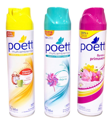 Desodorante De Ambientes Poett - Pack X 3 Unidades.