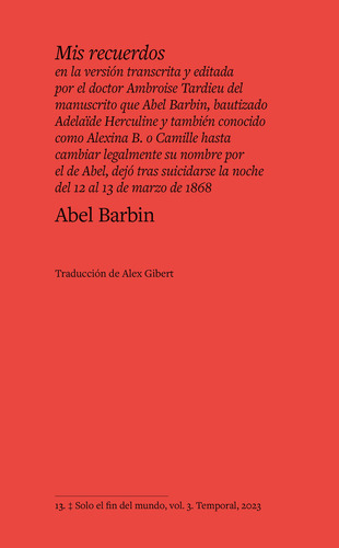 Libro Mis Recuerdos - Barbin, Abel