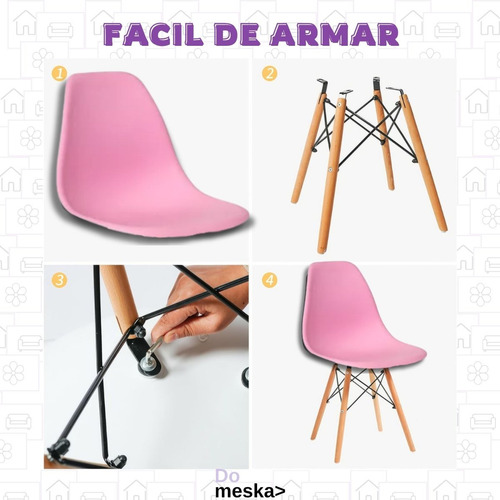 Set 6 Sillas Eames Minimalista Para Jardin Salas Comedor