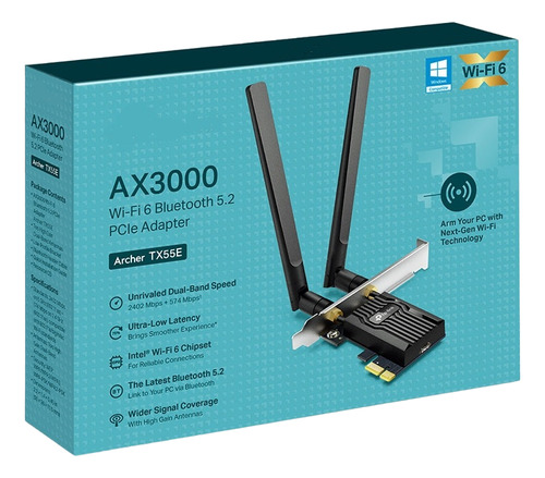 Adaptador Pcie Wifi 6 Archer Tx55e Ax3000