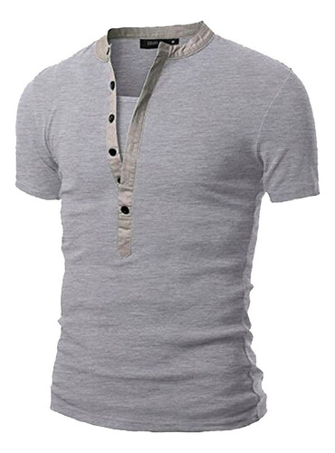 Camiseta Hombre Manga Corta Blusa Botón 9463