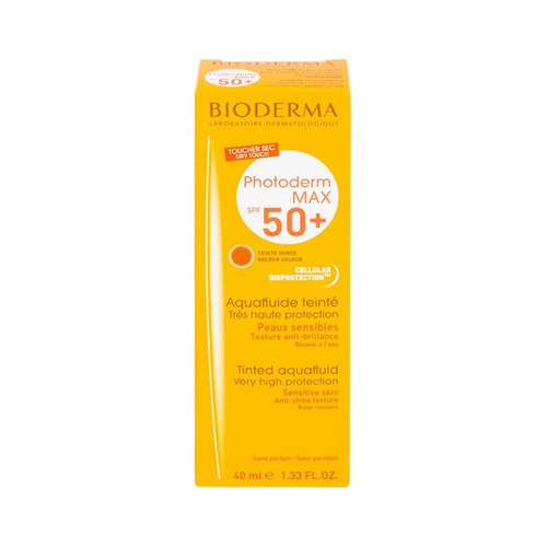 Imagen 1 de 4 de Protector solar Bioderma Photoderm FPS 50 MAX Aquafluide tono dorado en crema de 40 mL