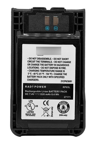 Batería Rad Power Para Radios Kenwood Tk2000/tk3000 Rp65l