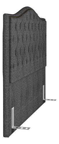 Cabeceira Cama Box King Quarto 195cm Grécia Linho Cz Escuro