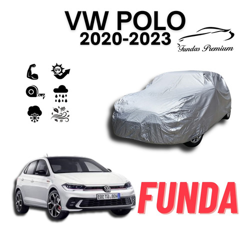 Funda Auto Afelpada Lona Cubierta Vw Polo 2020-2023