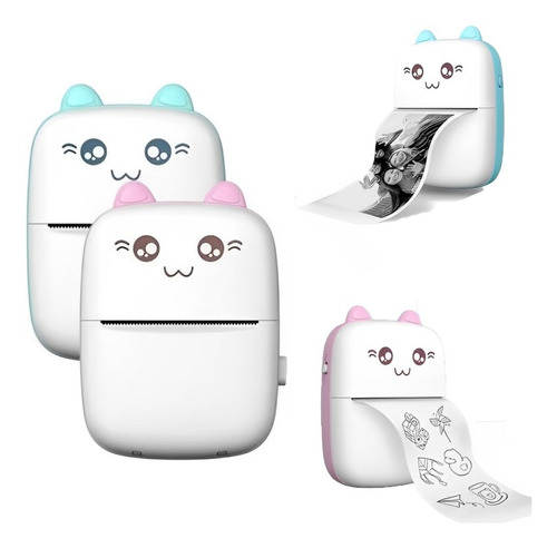 Impresora térmica de bolsillo Mini Pink Color Kitten Bluetooth