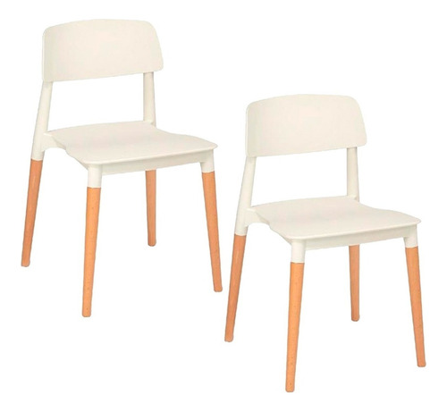 Set X2 Silla Comedor Milan Novara Nordico Moderno Madera !!! Color de la estructura de la silla Blanco