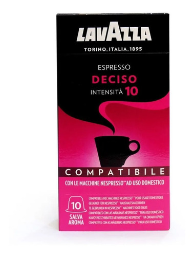 Cápsulas De Café Lavazza Deciso X100 Origen Italia