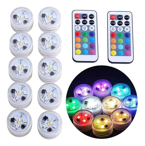 Mini Luces Led Sumergibles Con Control Remoto, Pequeas Velas