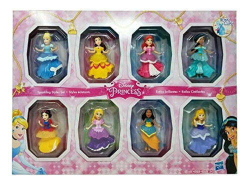 Disney Princess, Sparkling Styles. Juego De 8 Muñecas