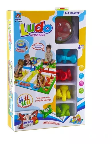 Jogo Ludo Luxo Gigante Tamanho 60x50cm 2 A 4 Jogadores