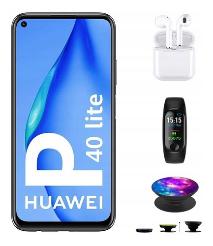 Huawei P40 Lite Con Doble Tarjeta Sim, 128 Gb, Negro Oscuro,