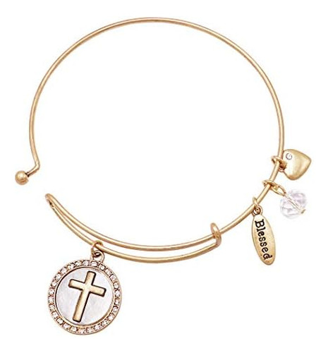 Rosemarie & Jubalee Pulsera De Dijes Bendecidos En Tono Dora