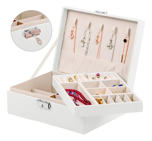 Alhajero Caja Organizadora Joyas Anillos Aro Accesorio Cuero