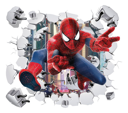 Vinilo Decorativo Sticker Adhesivo Rompe Pared Spiderman