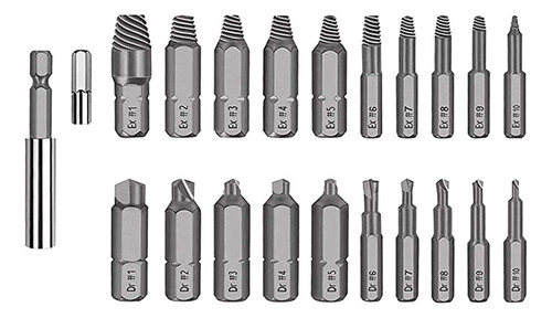 Removedor 20pcs Set Extractor De Tornillos Dañados Brocas