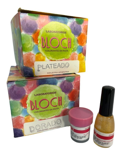 Imagen 2 de 3 de Colorante Comestible En Pasta Bloch Plateado / Lauacu