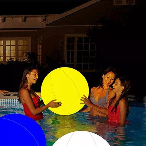 2 Pacotes De Bola De Praia Inflável Gigante De 40 Cm Com Led