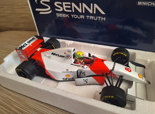 F1 Mclaren Mp4/8 Gp Europa Dirty Version Ayrton Senna 1/18 Branco