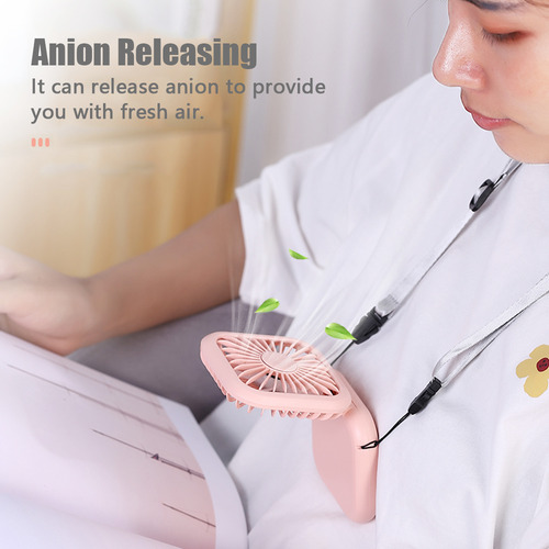 Mini Ventilador De Cuello Colgante Plegable Con Función De B