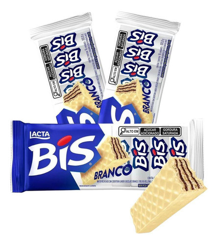 Bis Chocolate Branco Lacta Kit 3 Caixas Com 16 Unidades